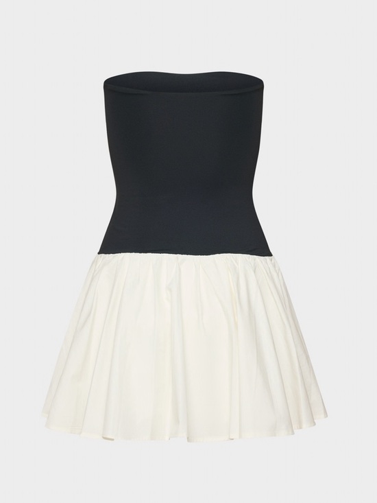 Monday Swimwear Dresses & Skirts - Strapless Two-Tone Mini Dress in Black and White
